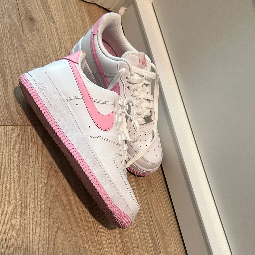 Nike Air Force 1 White and Pink Shoes